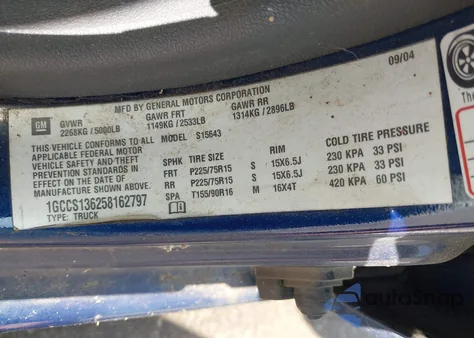 2005 Chevrolet Colorado Ls z USA, uszkodzony, nr VIN 1GCCS136258162797